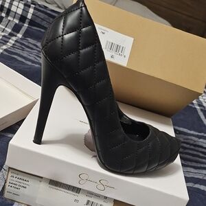 Jessica Simpson Black Quilted Heels